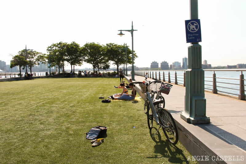 Ruta en bici por Nueva York el río Hudson y Battery Park