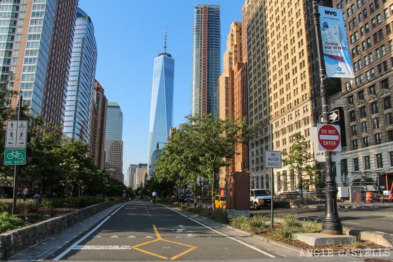 Ruta en bici por Nueva York el río Hudson y Battery Park